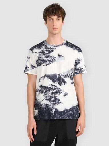 4F Męski tshirt z nadrukiem 4F 4FRAW25TTSHM3417 czarny Czarny