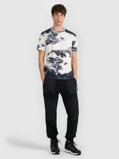 Męski t-shirt z nadrukiem 4F 4FRAW25TTSHM3417 - czarny