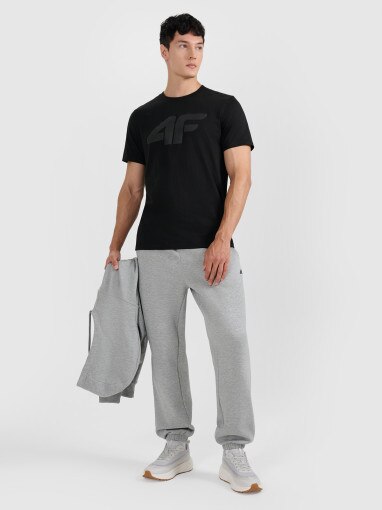 Męski t-shirt z nadrukiem 4F 4FRMM00TTSHM3251 - czarny