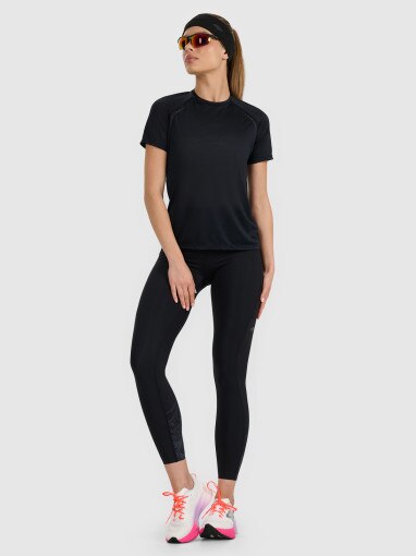 Damska koszulka do biegania 4F 4FWAW25TFTSF1502 - czarna
