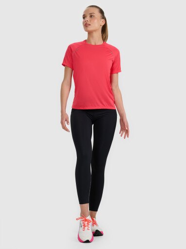 Damska koszulka do biegania 4F 4FWAW25TFTSF1502 - czerwona