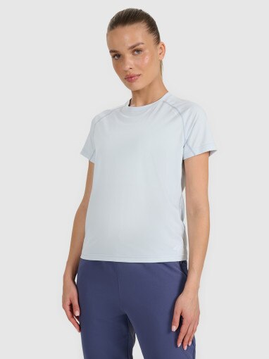 4F Damska koszulka do biegania 4F 4FWAW25TFTSF1510 niebieska Niebieski