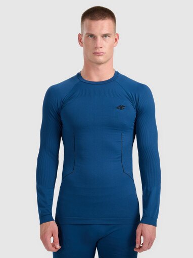 4F Męska bielizna termoaktywna (góra) 4F 4FWAW25USEAM233 granatowa Granatowy