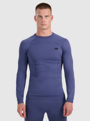 4F Męska bielizna termoaktywna (góra) 4F 4FWAW25USEAM233 granatowa Granatowy