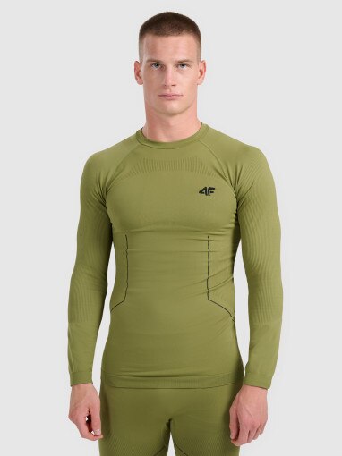 4F Męska bielizna termoaktywna (góra) 4F 4FWAW25USEAM233 khaki Khaki