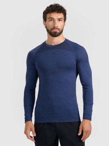 4F Męska bielizna termoaktywna (góra) 4F 4FWAW25USEAM237 granatowa Granatowy