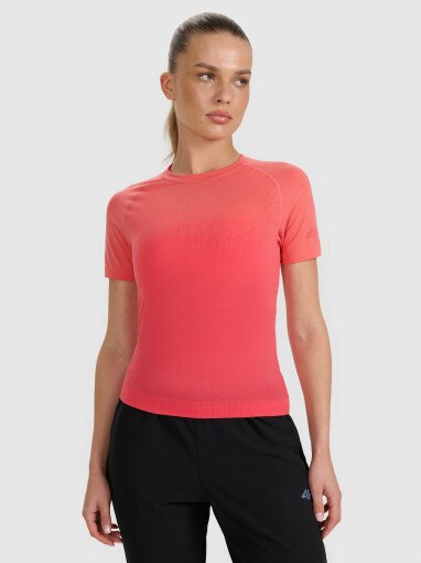 4F Damska koszulka do biegania w terenie 4F 4FWAW25TFTSF1509 pomarańczowa Pomarańczowy