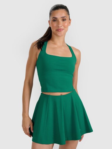 4F Damski crop top tenisowy 4F 4FRAW25TFSLF091 zielony Zielony