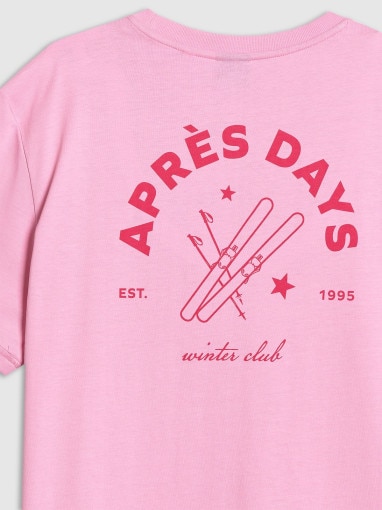 Damski t-shirt z nadrukiem 4F 4FRAW25TTSHF3411 - różowy