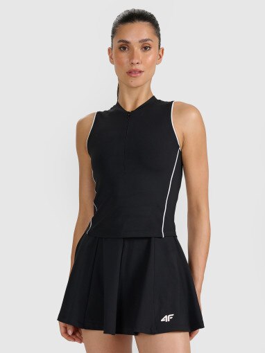 4F Damski top tenisowy 4F 4FRAW25TFSLF0914 czarny Czarny