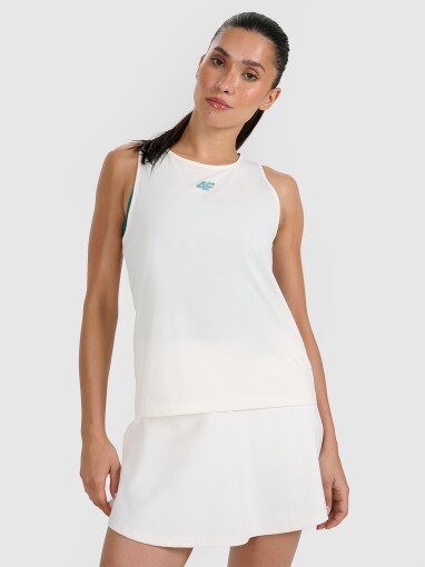 4F Damski top tenisowy 4F 4FRAW25TFSLF091 beżowy Beżowy