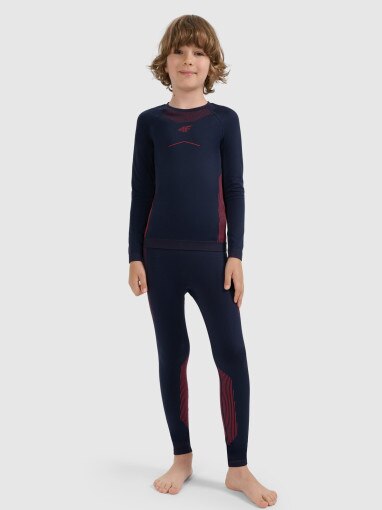 4F JUNIOR Chłopięca bielizna termoaktywna komplet 4F 4FJRAW25USEAM265 granatowa Granatowy