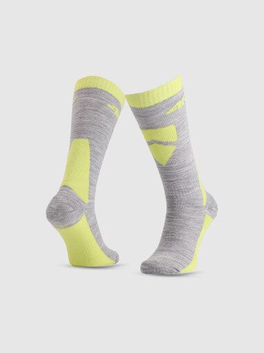 4F JUNIOR Chłopięce skarpetki narciarskie 4F 4FJWAW25UFSOM224 szare Szary