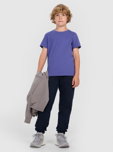 4F JUNIOR Chłopięce spodnie dresowe joggery 4F 4FJRMM00TTROM1628 granatowe Granatowy