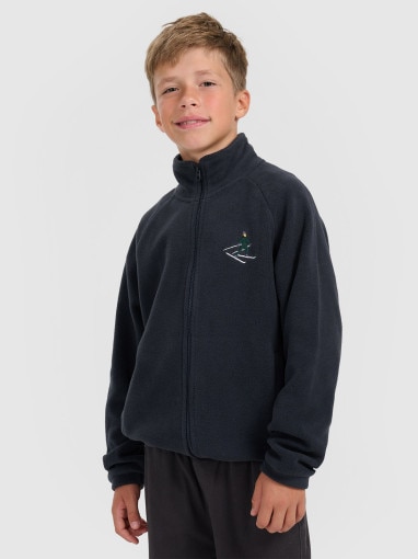 4F JUNIOR Chłopięcy polar rozpinany ze stójką 4F 4FJRAW25TFLEM438 granatowy Granatowy
