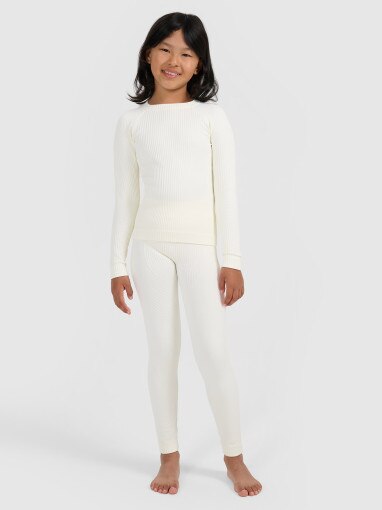 4F JUNIOR Dziewczęca bielizna termoaktywna komplet 4F 4FJRAW25USEAF264 biała Biały