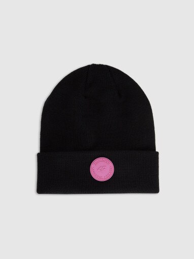 4F JUNIOR Dziewczęca czapka zimowa 4F 4FJRAW25ACAPF0749 czarna Czarny
