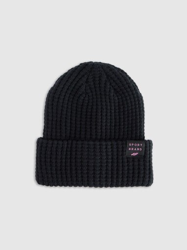 4F JUNIOR Dziewczęca czapka zimowa 4F 4FJRAW25ACAPF0810 czarna Czarny
