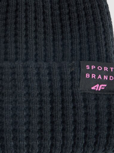 Dziewczęca czapka zimowa 4F 4FJRAW25ACAPF0810 - czarna