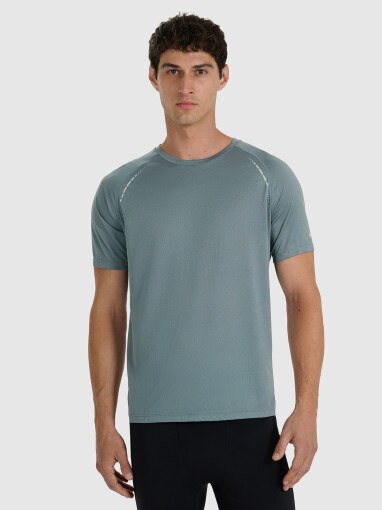 4F Męska koszulka do biegania 4F 4FWAW25TFTSM1499 szara Szary