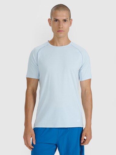 4F Męska koszulka do biegania 4F 4FWAW25TFTSM1506 niebieska Niebieski