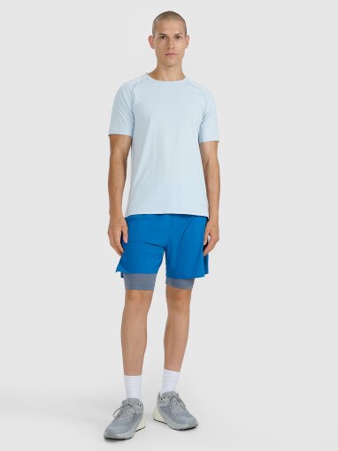 Męska koszulka do biegania 4F 4FWAW25TFTSM1506 - niebieska