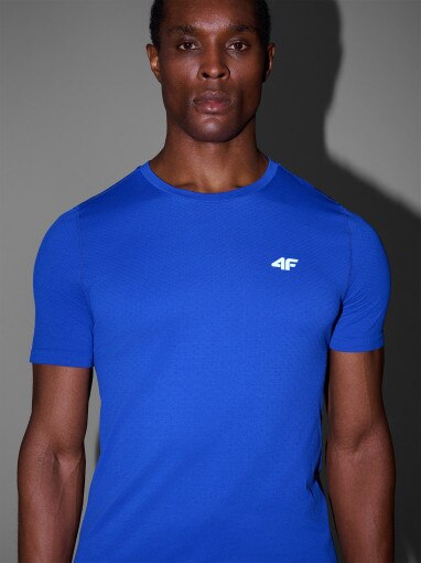 Męska koszulka do biegania 4F 4FWSS25TFTSM1262 - niebieska