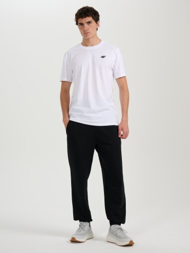 Męski t-shirt bez nadruku 4F 4FRMM00TTSHM3250 - biały