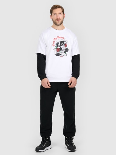 Męski t-shirt z nadrukiem 4F 4FRAW25TTSHM3477 - biały