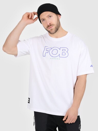 4F Męski tshirt z nadrukiem 4F 4FRAW25TTSHM3478 biały Biały