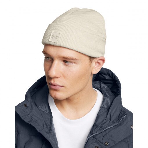 UNDER ARMOUR Męska czapka zimowa Under Armour UA Halftime Shallow Cuff beżowa Beżowy