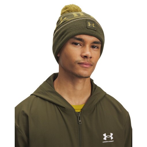 UNDER ARMOUR Męska czapka zimowa Under Armour M Halftime Pom Beanie khaki Khaki