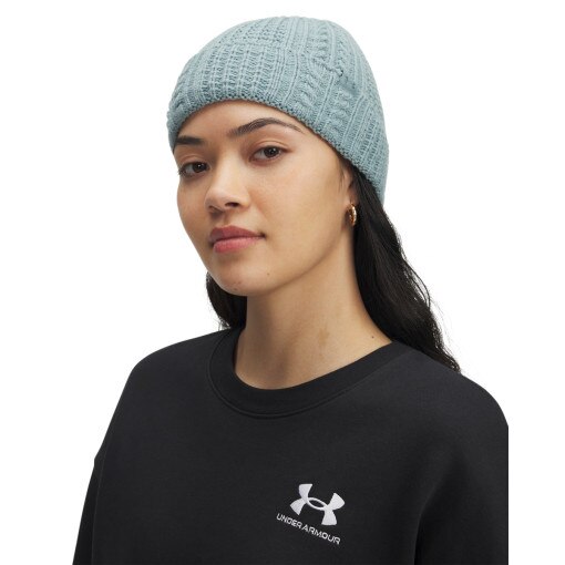 UNDER ARMOUR Damska czapka zimowa Under Armour W Halftime Cable Knit Beanie zielona Zielony