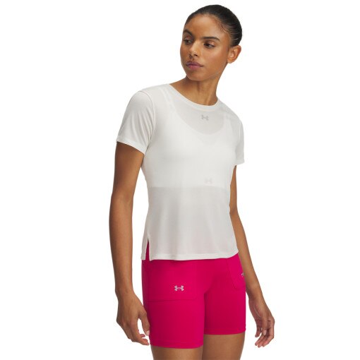 UNDER ARMOUR Damska koszulka do biegania Under Armour UA Trail Run SS biała Biały