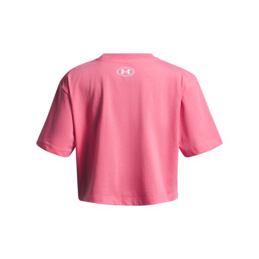 Dziewczęca koszulka oversize Under Armour UA Rival SS - różowa