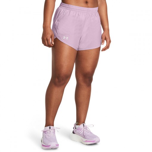 Damskie spodenki do biegania Under Armour UA Fly By 3'' Shorts - różowe