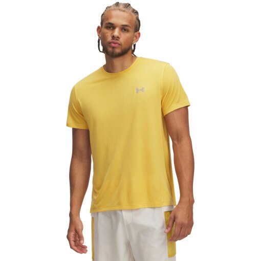 UNDER ARMOUR Męska koszulka do biegania Under Armour Trail Run Short Sleeve Tshirt żółta żółty