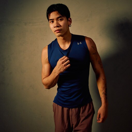 Męski top treningowy Under Armour UA Halo Vent SL - granatowy