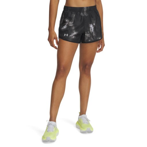 Damskie spodenki do biegania Under Armour UA Fly By 3'' Printed Shorts - czarne