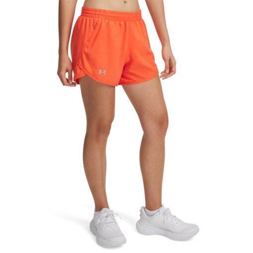 Damskie spodenki do biegania Under Armour UA Fly By 3'' Shorts - pomarańczowe