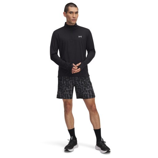 UNDER ARMOUR Męskie spodenki do biegania Under Armour UA Launch 7'' Print Shorts czarne Czarny