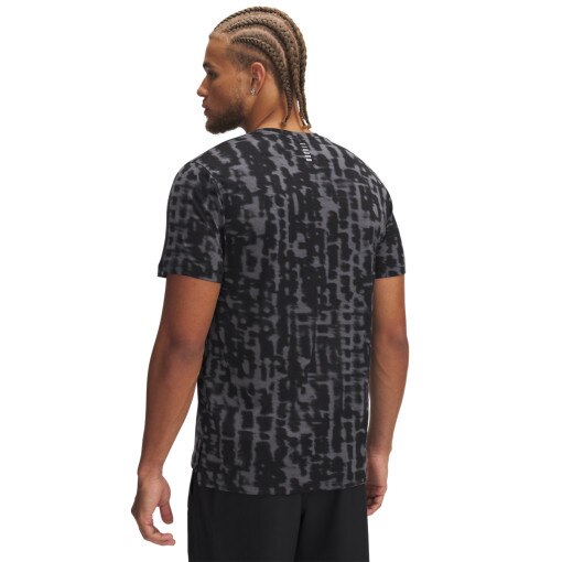 Męska koszulka do biegania Under Armour UA Launch Printed SS - czarna