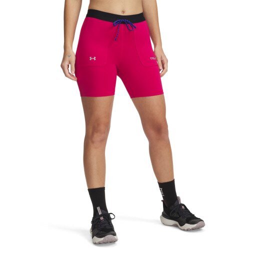 Damskie kolarki do biegania Under Armour UA Trail Run Fitted Short - różowe