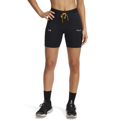 Damskie kolarki do biegania Under Armour UA Trail Run Fitted Short - czarne