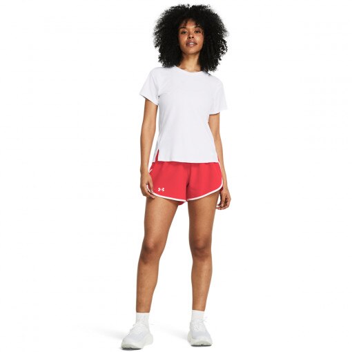 UNDER ARMOUR Damskie spodenki do biegania Under Armour UA Fly By 3'' Shorts czerwone Czerwony