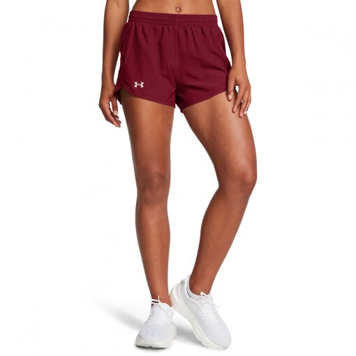Damskie spodenki do biegania Under Armour UA Fly By 3'' Shorts - czerwone