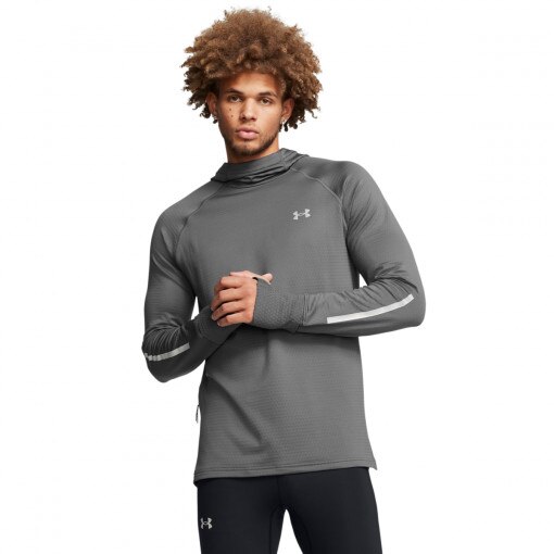 UNDER ARMOUR Męski longsleeve do biegania Under Armour UA Launch Elite Cw Balaclava Hoody szary Szary